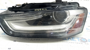 Фара передняя левая в сборе Audi A4 B8 13-16 рест ксенон led, под полировку, царапины, желтит led