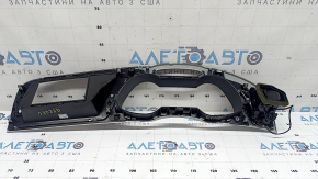 Накладка передней панели обрамления щитка приборов Audi A4 B8 08-15 серая, с воздуховодом, трещина в крепление