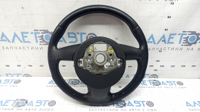 Volan gol Audi A4 B8 13-16 3 spițe, piele neagră, fără butoane, fără strat protector, zgârieturi, uzat