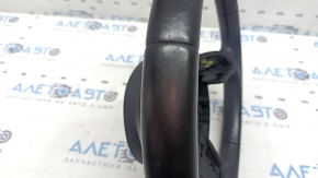 Volan gol Audi A4 B8 13-16 3 spițe, piele neagră, fără butoane, fără strat protector, zgârieturi, uzat