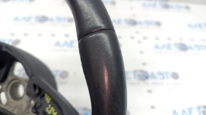 Volan gol Audi A4 B8 13-16 3 spițe, piele neagră, fără butoane, fără strat protector, zgârieturi, uzat