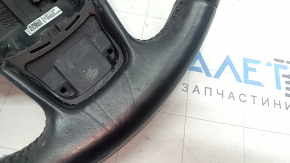 Volan gol Audi A4 B8 13-16 3 spițe, piele neagră, fără butoane, fără strat protector, zgârieturi, uzat