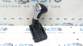 Maner schimbător de viteze Audi A4 B8 13-16 restul pielii negre, zgârieturi, uzat