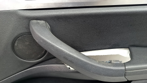 Ornament ușă, placă portieră dreapta față, BMW X3 G01 18-21, imitație de piele neagră, inserție piele neagră, inserție lemn structural, cotiera piele neagră, inserție cromată, cu mâner, zgârieturi, necesită curățare