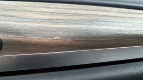 Ornament ușă, placă portieră dreapta față, BMW X3 G01 18-21, imitație de piele neagră, inserție piele neagră, inserție lemn structural, cotiera piele neagră, inserție cromată, cu mâner, zgârieturi, necesită curățare