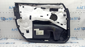 Ornament ușă, placă portieră dreapta față, BMW X3 G01 18-21, imitație de piele neagră, inserție piele neagră, inserție lemn structural, cotiera piele neagră, inserție cromată, cu mâner, zgârieturi, necesită curățare