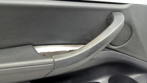 Ornament ușă, placă portieră stânga față, BMW X3 G01 18-21, imitație de piele neagră, inserție piele neagră, inserție lemn structural, cotiera piele neagră, inserție cromată, cu mâner, zgârieturi, necesită curățare