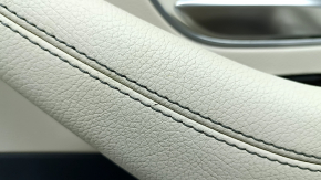 Ornamente ușă, placă spate dreapta, Mercedes X167 GLS 450 20-26, gri închis, inserție și cotieră, piele bej, mulaj sub lemn închis Burmester, comenzi sub scaun, zgârieturi