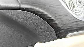 Ornamente ușă, placă dreapta față, Mercedes X167 GLS 450 580 20-26, gri închis, inserție și cotieră, piele bej, mulaj sub lemn închis Burmester, zgârieturi