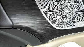 Ornamente ușă, placă dreapta față, Mercedes X167 GLS 450 580 20-26, gri închis, inserție și cotieră, piele bej, mulaj sub lemn închis Burmester, zgârieturi