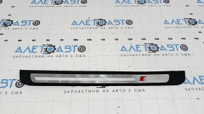 Ornament prag ușă, exterior, față stânga, Audi A4 B8 08-16 sedan, cromat S line, îndoit, zgârieturi, ghidaj rupt
