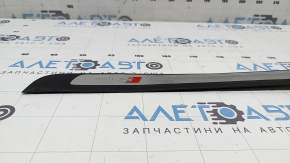 Ornament prag ușă, exterior, față stânga, Audi A4 B8 08-16 sedan, cromat S line, îndoit, zgârieturi, ghidaj rupt