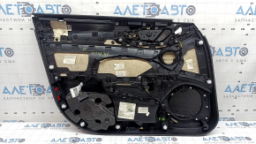Ornamente ușă dreapta față Alfa Romeo Giulia 17-24, cotieră din piele neagră cu cusături maro, inserție din piele maro, bordură cromată, inserție structură din abanos, cu mâner, zgârieturi