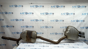 Rezonator tobă spate cu cilindru Audi A4 B8 13-16 restul 2.0T cu terminații, ruginit