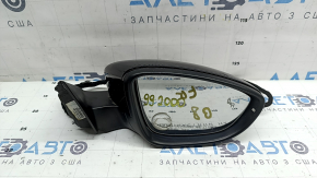 Ansamblu oglindă laterală dreapta VW Passat b8 16-18 USA 10+2 pini, semnalizator, BSM, încălzit, negru, sticlă lipită