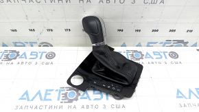 Ручка КПП с накладкой шифтера VW Passat b8 16-18 USA кожа черная, глянцевая накладка, под start-stop, царапины
