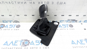 Ручка КПП с накладкой шифтера VW Passat b8 16-18 USA кожа черная, глянцевая накладка, под start-stop, царапины