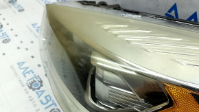 Фара передняя левая в сборе Ford Escape MK3 17-19 рест ксенон+led светлая, пожелтело стекло, потрескался лак
