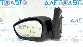 Зеркало боковое левое в сборе Ford Escape MK3 17-19 рест, 14 пинов, поворотник, подсветка, подогрев BSM, черное, пожелтет поворотник