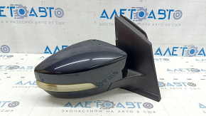 Ansamblu oglindă retrovizoare dreapta Ford Escape MK3 17-19, 14 pini, semnalizator, iluminare spate, încălzire BSM, negru, semnalizatorul se va îngălbeni