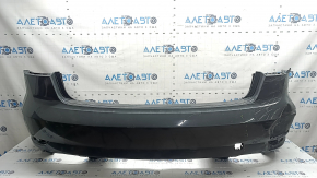 Bara spate nefinisată Audi A3 8V 17-20 fără senzori de parcare, gri, fără mufă, rupturi, suport crăpat, suport nelipit, fragmente lipsă, zgârieturi