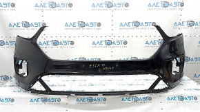 Bara față neagră Ford Escape MK3 17-19, respingere senzori parcare, neagră, crăpături în elemente de fixare, zgârieturi, găuri nestandard