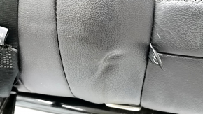 Spatele rândului de scaune din spate, al doilea rând, stânga, Ford Escape MK3 13-19, piele neagră, cu centură și cotieră, îndoită, uzată, necesită curățare