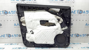 Обшивка двери карточка передняя правая Ford Escape MK3 17-19 рест, черная, подлокотник кожа черная, царапины, под чистку