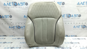 Tapițerie spătar scaun șofer BMW X7 G07 19-22, piele Vernasca, Elfenbein-Weiss, încălzită, cu ventilatoare, curățabilă chimic, piele uzată