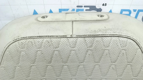 Tapițerie spătar scaun șofer BMW X7 G07 19-22, piele Vernasca, Elfenbein-Weiss, încălzită, cu ventilatoare, curățabilă chimic, piele uzată