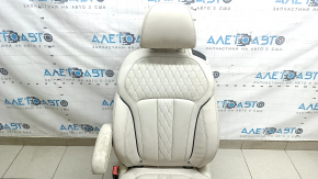 Сиденье 2 ряда левое BMW X7 G07 19-22 с airbag, электрическое, подогрев, под 6 мест, кожа Vernasca, Elfenbein-Weiss, под химчистку