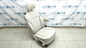 Сиденье 2 ряда правое BMW X7 G07 19-25 с airbag, электрическое, подогрев, под 6 мест, кожа Vernasca, Elfenbein-Weiss, под химчистку, надрывы задней нижней накладки
