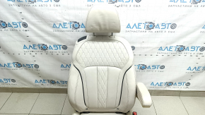 Сиденье 2 ряда правое BMW X7 G07 19-25 с airbag, электрическое, подогрев, под 6 мест, кожа Vernasca, Elfenbein-Weiss, под химчистку, надрывы задней нижней накладки