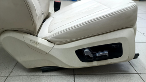 Сиденье 2 ряда правое BMW X7 G07 19-25 с airbag, электрическое, подогрев, под 6 мест, кожа Vernasca, Elfenbein-Weiss, под химчистку, надрывы задней нижней накладки