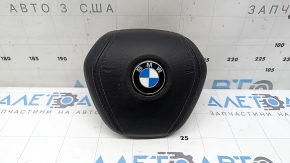 Airbag în volanul șoferului BMW X7 G07 19-26, negru, zgâriat, cutie de viteze ruginită