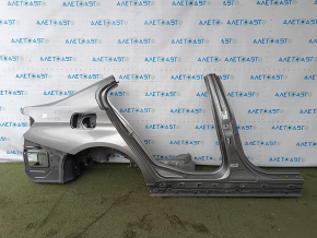 Aripă spate dreapta BMW 3 F30 12-18 tăiată cu stâlp central, argintiu, cu proeminențe