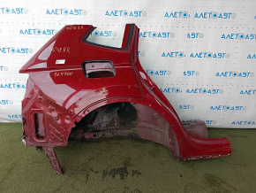 Aripa laterală dreapta spate a unui VW Tiguan 18-24 lung era tăiată cu ferăstrăul, roșie, cu denivelări
