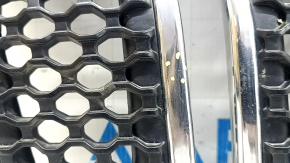 Grilă radiator Jeep Cherokee KL 19-23 cromată, set de 7 bucăți, cu găuri pe crom