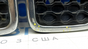 Grilă radiator Jeep Cherokee KL 19-23 cromată, set de 7 bucăți, cu găuri pe crom