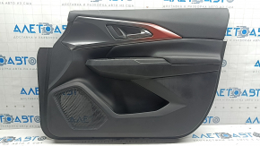 Ornament ușă, placă dreapta față, Chevrolet Equinox EV 24-26, negru, inserție superioară, piele neagră, cotieră din cauciuc negru, mâner cromat, cu iluminare din spate, fără butoane și cablaje