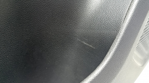 Ornament ușă, față stânga, Chevrolet Equinox EV 24-26, negru, inserție superioară, piele neagră, cotieră din cauciuc negru, mâner cromat, cu iluminare din spate, fără butoane și cablaje, zgârieturi