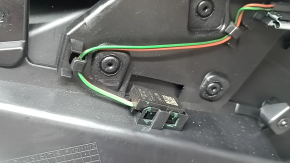 Ornament ușă, față stânga, Chevrolet Equinox EV 24-26, negru, inserție superioară, piele neagră, cotieră din cauciuc negru, mâner cromat, cu iluminare din spate, fără butoane și cablaje, zgârieturi