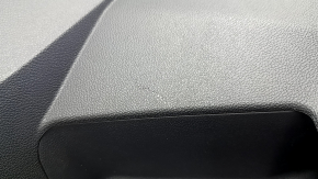 Ornament ușă, placă spate dreapta, Chevrolet Equinox EV 24-26, negru, inserție superioară, piele neagră, cotiera din cauciuc negru, mâner cromat, cu iluminare din spate, fără butoane și cablaje, zgârieturi