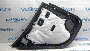Ornament ușă, placă spate dreapta, Chevrolet Equinox EV 24-26, negru, inserție superioară, piele neagră, cotiera din cauciuc negru, mâner cromat, cu iluminare din spate, fără butoane și cablaje, zgârieturi