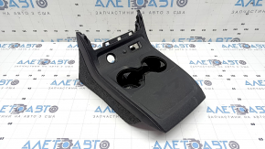 Ornament consolă centrală spate inferioară pentru BMW X7 G07 19-26 Schwarz pentru 6 locuri, cu ornamente laterale și suport pentru pahare, cu buton non-standard, zgârieturi, uzat