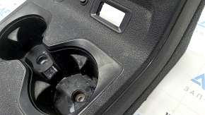 Ornament consolă centrală spate inferioară pentru BMW X7 G07 19-26 Schwarz pentru 6 locuri, cu ornamente laterale și suport pentru pahare, cu buton non-standard, zgârieturi, uzat