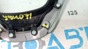 Husă volan Jeep Cherokee KL 19-23 gri închis, 2 piese, crăpături la elementele de fixare, uzată
