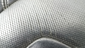 Tapițerie pernă scaun șofer pentru Jeep Cherokee KL 19-23, piele neagră, perforată, pentru ventilație, încălzită, piele crăpată, necesită curățare, element de fixare rupt