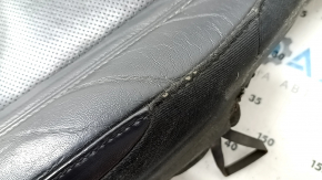 Tapițerie pernă scaun șofer pentru Jeep Cherokee KL 19-23, piele neagră, perforată, pentru ventilație, încălzită, piele crăpată, necesită curățare, element de fixare rupt