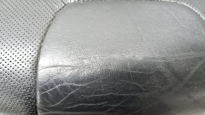 Tapițerie pernă scaun șofer pentru Jeep Cherokee KL 19-23, piele neagră, perforată, pentru ventilație, încălzită, piele crăpată, necesită curățare, element de fixare rupt